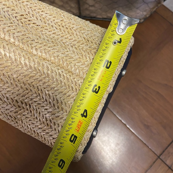 French Connection Lucia Straw Double Handle Tote Bag - Picture 15 of 15